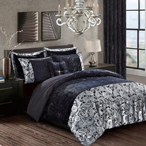 Rosdorf Park Santiago 3 Piece Crushed Velvet Duvet Cover Set Ultra Soft Luxurious and Easy Care Bedding Black Kingsize - 2 Standard Pillowcases Rosdorf Park Santiago 3 Piece Crushed Velvet Duvet Cover Set Ultra Soft Luxurious and Easy Care Bedding Black Kingsize - 2 Standard Pillowcases