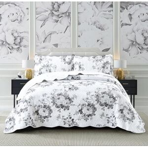 Marlow Home Co. Andrena Microfiber Bedspread Set Floral/Grey Super King Bedspread + 2 Standard Pillow Shams Marlow Home Co. Andrena Microfiber Bedspread Set Floral/Grey Super King Bedspread + 2 Standard Pillow Shams