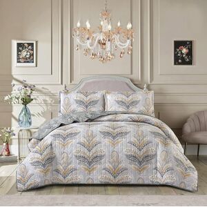 Marlow Home Co. Andrena Microfiber Bedspread Set Floral/Silver Super King Bedspread + 2 Standard Pillow Shams Marlow Home Co. Andrena Microfiber Bedspread Set Floral/Silver Super King Bedspread + 2 Standard Pillow Shams