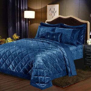 Canora Grey Stodghill Luxury Crushed Bedspread Set Blue Super King Canora Grey Stodghill Luxury Crushed Bedspread Set Blue Super King