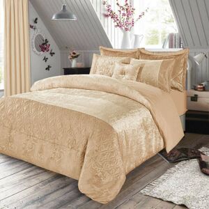 Rosdorf Park Santiago 3 Piece Crushed Velvet Duvet Cover Set Ultra Soft Luxurious and Easy Care Bedding Beige Kingsize - 2 Standard Pillowcases Rosdorf Park Santiago 3 Piece Crushed Velvet Duvet Cover Set Ultra Soft Luxurious and Easy Care Bedding Beige Kingsize - 2 Standard Pillowcases