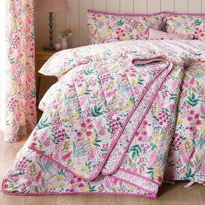 Catherine Lansfield Tilly Floral Fully Reversible Bedspread Pink Catherine Lansfield Tilly Floral Fully Reversible Bedspread Pink