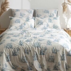 Leruum Blue Toile De Jouy Percale Duvet Cover Set (2(50X75Cm)) Blue;White King Duvet Cover Set + 2 Standard Pillowcases Leruum Blue Toile De Jouy Percale Duvet Cover Set (2(50X75Cm)) Blue;White King Duvet Cover Set + 2 Standard Pillowcases