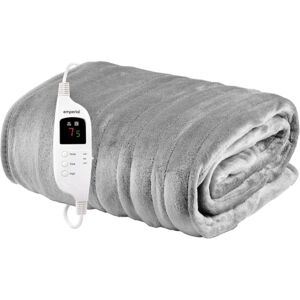 Emperial Heated Throw - Electric Heated Blanket, Machine Washable Soft Fleece with Digital Remote, Timer & 9 Heat Settings - Navy Grey 130cm W X 160cm L Emperial Heated Throw - Electric Heated Blanket, Machine Washable Soft Fleece with Digital Remote, Timer & 9 Heat Settings - Navy Grey 130cm W X 160cm L