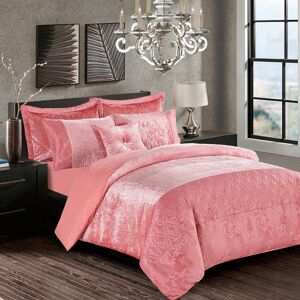 Rosdorf Park Santiago 3 Piece Crushed Velvet Duvet Cover Set Ultra Soft Luxurious and Easy Care Bedding Pink Super King - 2 Standard Pillowcases Rosdorf Park Santiago 3 Piece Crushed Velvet Duvet Cover Set Ultra Soft Luxurious and Easy Care Bedding Pink Super King - 2 Standard Pillowcases