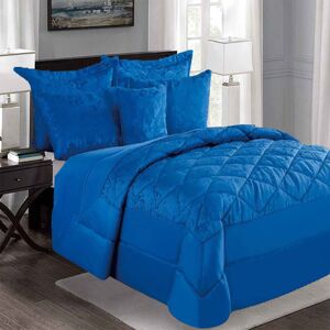 Mercer41 Cleo Quilted Bedspread Set Polyester Bed Throw with Pillow Shams Blue 230 x 220cm Bedspread + 2 Pillow Shams Mercer41 Cleo Quilted Bedspread Set Polyester Bed Throw with Pillow Shams Blue 230 x 220cm Bedspread + 2 Pillow Shams