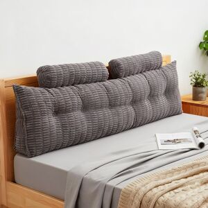 17 Stories Triangle Wedge Headboard Pillow Backrest Support Cushion Dark Grey 180cm W 17 Stories Triangle Wedge Headboard Pillow Backrest Support Cushion Dark Grey 180cm W
