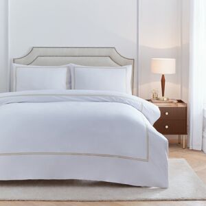 Paoletti Elara Super King Cotton Duvet Cover Set - Embroidered Light Beige Paoletti Elara Super King Cotton Duvet Cover Set - Embroidered Light Beige