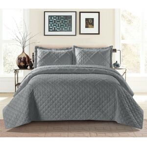 Mercer41 Pavie Quilt Grey W250 x L270cm Mercer41 Pavie Quilt Grey W250 x L270cm