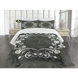 East Urban Home Addiena White/Grey Microfibre Bedspread Set White/Grey 220 x 264 cm Bedspread - 2 Shams East Urban Home Addiena White/Grey Microfibre Bedspread Set White/Grey 220 x 264 cm Bedspread - 2 Shams