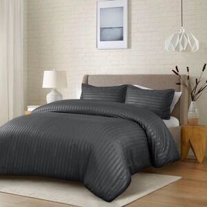 17 Stories Noso Premium Hotel Quality Satin Stripe Duvet Cover Set with Pillowcases Dark Gray Super King 17 Stories Noso Premium Hotel Quality Satin Stripe Duvet Cover Set with Pillowcases Dark Gray Super King