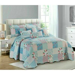 August Grove Poulsen Bedspread Set with Pillow Shams Floral Blue Super King August Grove Poulsen Bedspread Set with Pillow Shams Floral Blue Super King