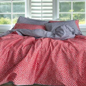 Leruum Percale 200 TC Reversible Duvet Cover Set Orange/Polka Dots Super King - 2 Standard Pillowcases Leruum Percale 200 TC Reversible Duvet Cover Set Orange/Polka Dots Super King - 2 Standard Pillowcases