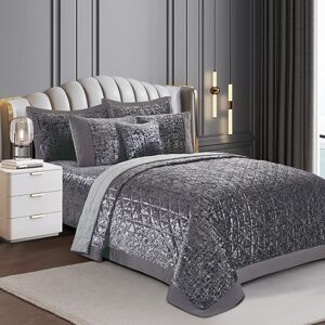 Rosdorf Park Bohara Velvet Bedspread Set Grey Super King Bedspread + 2 Pillow Sham Rosdorf Park Bohara Velvet Bedspread Set Grey Super King Bedspread + 2 Pillow Sham