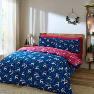 Their Nibs Christmas Reindeer Cotton Duvet Cover Set Set Blue King Duvet Cover + 2 Standard Pillowcases Their Nibs Christmas Reindeer Cotton Duvet Cover Set Set Blue King Duvet Cover + 2 Standard Pillowcases
