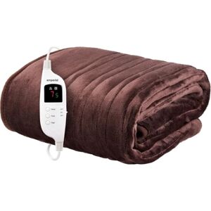 Emperial Heated Throw - Electric Heated Blanket, Machine Washable Soft Fleece with Digital Remote, Timer & 9 Heat Settings - Navy Brown 130cm W X 160cm L Emperial Heated Throw - Electric Heated Blanket, Machine Washable Soft Fleece with Digital Remote, Timer & 9 Heat Settings - Navy Brown 130cm W X 160cm L