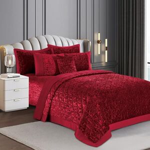 Rosdorf Park Bohara Velvet Bedspread Set Burgundy Double/King Bedspread + 2 Pillow Sham Rosdorf Park Bohara Velvet Bedspread Set Burgundy Double/King Bedspread + 2 Pillow Sham