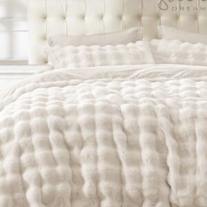 Symple Stuff Luxury Thermal Supersoft Faux Fur Duvet Set Cream Single Symple Stuff Luxury Thermal Supersoft Faux Fur Duvet Set Cream Single