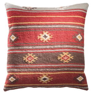 Natur Pur Zanskar Kilim Cushion Cover in Rich Red Multi Colour Geometric Pattern Red 60cm x 60cm Natur Pur Zanskar Kilim Cushion Cover in Rich Red Multi Colour Geometric Pattern Red 60cm x 60cm