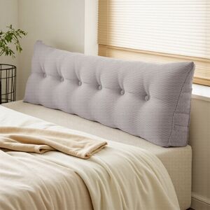 17 Stories Wedge Headboard Pillow with Removable Cover Light Grey 180cm W x 50cm D 17 Stories Wedge Headboard Pillow with Removable Cover Light Grey 180cm W x 50cm D