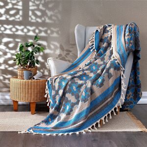 World Menagerie Marylou Leyla Blanket Blue W220 x L245cm World Menagerie Marylou Leyla Blanket Blue W220 x L245cm