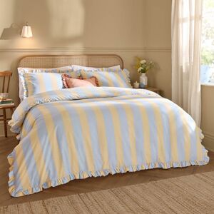Wylder Birdie Stripe Ruffle Duvet Cover Set Blue/Yellow Striped Kingsize Duvet Cover + 2 Standard Pillowcases Wylder Birdie Stripe Ruffle Duvet Cover Set Blue/Yellow Striped Kingsize Duvet Cover + 2 Standard Pillowcases