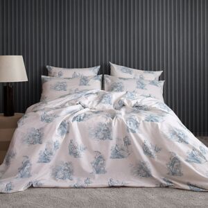Leruum Blue Toile De Jouy Percale Duvet Cover Set (2(50X75Cm)) Blue;White Double Duvet Cover Set + 2 Standard Pillowcases Leruum Blue Toile De Jouy Percale Duvet Cover Set (2(50X75Cm)) Blue;White Double Duvet Cover Set + 2 Standard Pillowcases