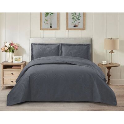 Lark Manor 3 Piece Tropical Leaf Bedspreads Set Quilted Bed Throw with Matching Pillow Shams Polyester Material Grey Super King Bedspread + 2 Standard Shams Lark Manor 3 Piece Tropical Leaf Bedspreads Set Quilted Bed Throw with Matching Pillow Shams Polyester Material Grey Super King Bedspread + 2 Standard Shams