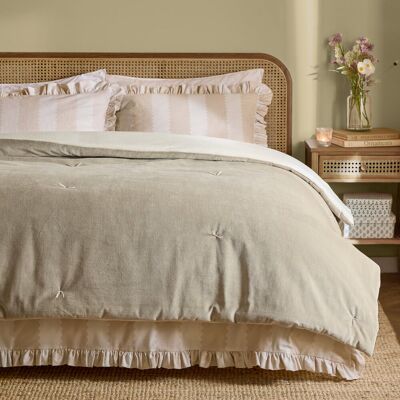 Wylder Edie 100% Cotton Velvet Bedspread Beige Wylder Edie 100% Cotton Velvet Bedspread Beige