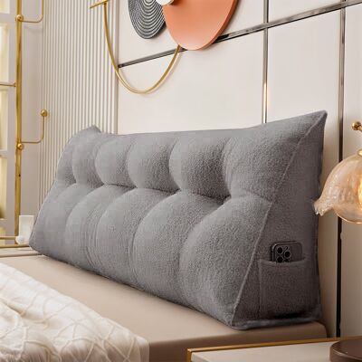 17 Stories Triangle Wedge Headboard Pillow Backrest Support Cushion Grey 180cm W x 50cm D 17 Stories Triangle Wedge Headboard Pillow Backrest Support Cushion Grey 180cm W x 50cm D