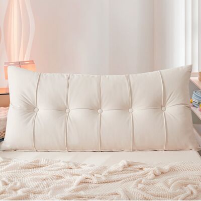 Canora Grey Upholstered Headboard Pillow Beige 150cm W Canora Grey Upholstered Headboard Pillow Beige 150cm W