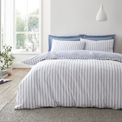 Bianca Cotton Hampton Stripe 200 Thread Count Cotton Reversible Duvet Cover Set Blue King Bianca Cotton Hampton Stripe 200 Thread Count Cotton Reversible Duvet Cover Set Blue King