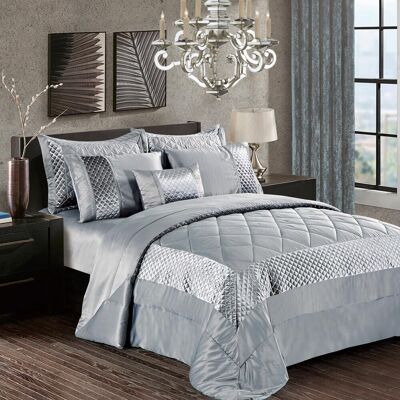 Canora Grey Garrett Bedspread Silver 270 x 250 cm Bedspread - 2 Pillowcases Canora Grey Garrett Bedspread Silver 270 x 250 cm Bedspread - 2 Pillowcases