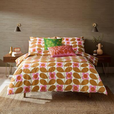 Orla Kiely Stem Bloom Saffron Duvet Cover Set Brown;White;Pink;Saffron Super King Duvet Cover + 2 Standard Pillowcase Orla Kiely Stem Bloom Saffron Duvet Cover Set Brown;White;Pink;Saffron Super King Duvet Cover + 2 Standard Pillowcase