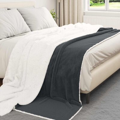 Vidaxl Throw Blanket Black 150 X 200 Cm Fleece Dark Grey 240cm x 220cm Vidaxl Throw Blanket Black 150 X 200 Cm Fleece Dark Grey 240cm x 220cm