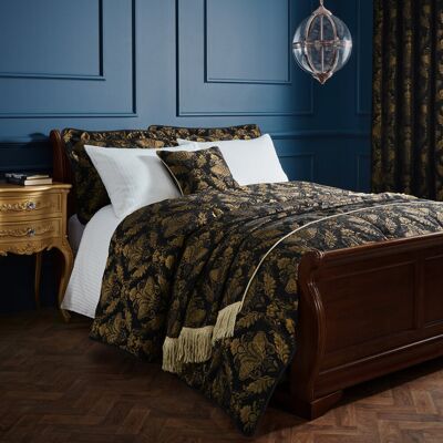 Paoletti Polyester Bedspread Black Paoletti Polyester Bedspread Black
