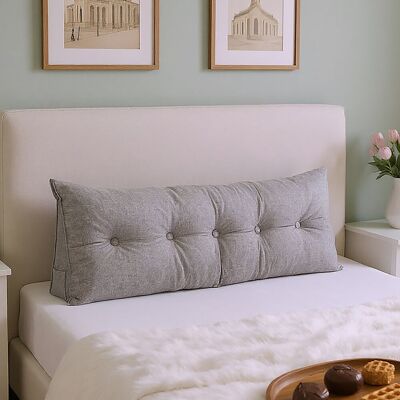 Latitude Run Washable Wedge Headboard Pillow Grey 150cm W x 20cm D Latitude Run Washable Wedge Headboard Pillow Grey 150cm W x 20cm D