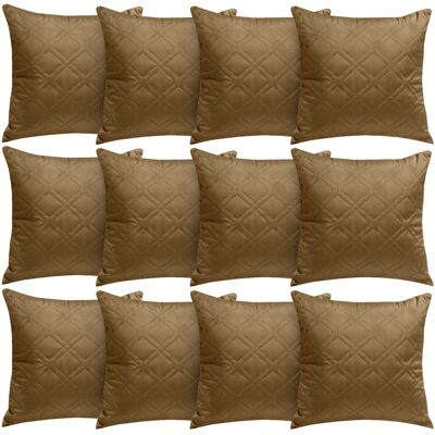 Aspire Homeware Diamond-Pattern Square Velvet Cushion Cover Rust Pack of 12 Aspire Homeware Diamond-Pattern Square Velvet Cushion Cover Rust Pack of 12