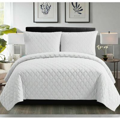 Canora Grey Quilted Inspiration Bedspread Embossed Bedding Set Bed Throw White W185 x L240cm Canora Grey Quilted Inspiration Bedspread Embossed Bedding Set Bed Throw White W185 x L240cm