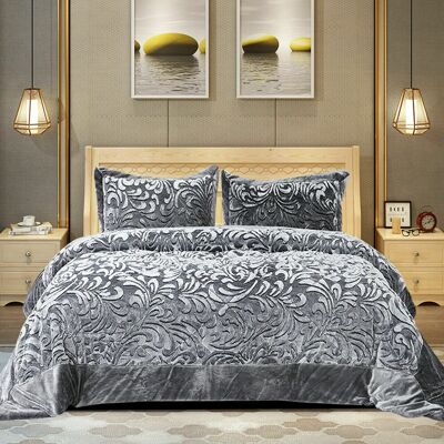 Mercer41 Holm Comforter Bedspread Grey 250 x 260 cm Bedspread Mercer41 Holm Comforter Bedspread Grey 250 x 260 cm Bedspread