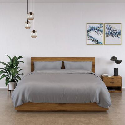 Panda 100% Bamboo Bedding Set Grey Super King Duvet Cover + 3 Additional Pieces Panda 100% Bamboo Bedding Set Grey Super King Duvet Cover + 3 Additional Pieces