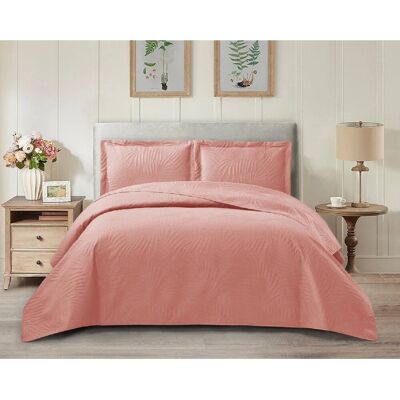 Lark Manor 3 Piece Tropical Leaf Bedspreads Set Quilted Bed Throw with Matching Pillow Shams Polyester Material Pink Kingsize Bedspread + 2 Standard Shams Lark Manor 3 Piece Tropical Leaf Bedspreads Set Quilted Bed Throw with Matching Pillow Shams Polyester Material Pink Kingsize Bedspread + 2 Standard Shams