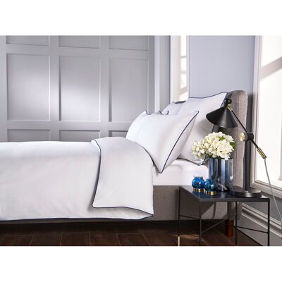 17 Stories Budding 400 TC Egyptian Quality Cotton Duvet Cover Set White/Navy Kingsize - 2 Standard Pillowcases 17 Stories Budding 400 TC Egyptian Quality Cotton Duvet Cover Set White/Navy Kingsize - 2 Standard Pillowcases
