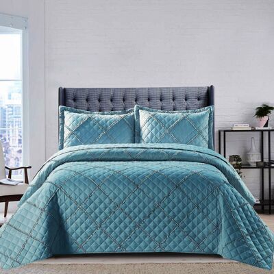 Brayden Studio Dez Plain Weave Modern & Contemporary Bedspread Set Blue 240 x 250 cm Brayden Studio Dez Plain Weave Modern & Contemporary Bedspread Set Blue 240 x 250 cm
