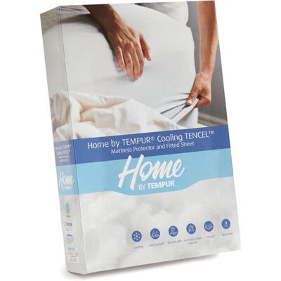 Tempur® TEMPUR Cooling Mattress Protector And Fitted Sheet. White Single (3') Tempur® TEMPUR Cooling Mattress Protector And Fitted Sheet. White Single (3')