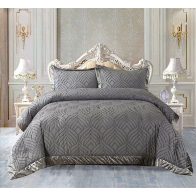 Mercer41 Chelsea Tufted Crushed Velvet Bedspread Set – Luxurious Soft Quilted Bedding with Matching Pillow Shams, Elegant Velvet Comforter Coverlet Set Gray 185 x 240 cm Bedspread - 1 Pillow Sham Mercer41 Chelsea Tufted Crushed Velvet Bedspread Set – Luxurious Soft Quilted Bedding with Matching Pillow Shams, Elegant Velvet Comforter Coverlet Set Gray 185 x 240 cm Bedspread - 1 Pillow Sham