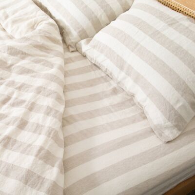 Highland Dunes 100% Linen Machine Woven Fitted Sheet Cream Double (4'6) Highland Dunes 100% Linen Machine Woven Fitted Sheet Cream Double (4'6)