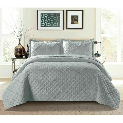 Mercer41 Pavie Quilt Silver W250 x L270cm Mercer41 Pavie Quilt Silver W250 x L270cm