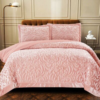 Mercer41 Holm Comforter Bedspread Pink 250 x 250 cm Bedspread Mercer41 Holm Comforter Bedspread Pink 250 x 250 cm Bedspread