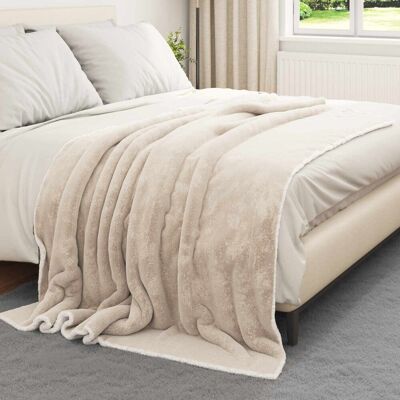 Vidaxl Throw Blanket Black 150 X 200 Cm Fleece Beige 200cm x 150cm Vidaxl Throw Blanket Black 150 X 200 Cm Fleece Beige 200cm x 150cm